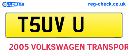 T5UVU are the vehicle registration plates.