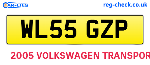 WL55GZP are the vehicle registration plates.