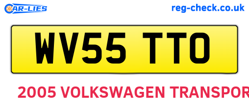WV55TTO are the vehicle registration plates.