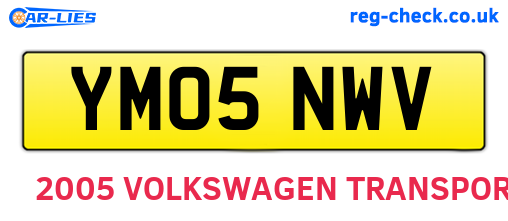 YM05NWV are the vehicle registration plates.