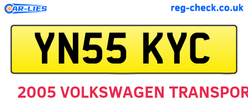 YN55KYC are the vehicle registration plates.