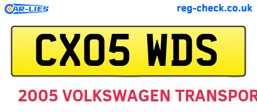 CX05WDS are the vehicle registration plates.