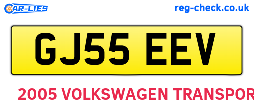 GJ55EEV are the vehicle registration plates.