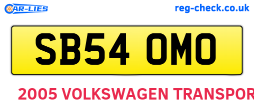 SB54OMO are the vehicle registration plates.