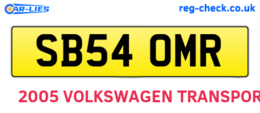SB54OMR are the vehicle registration plates.