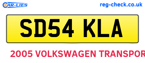 SD54KLA are the vehicle registration plates.