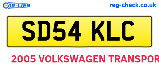 SD54KLC are the vehicle registration plates.