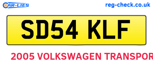 SD54KLF are the vehicle registration plates.