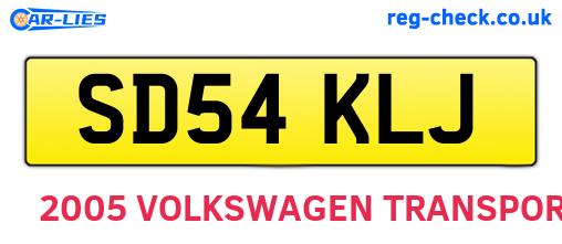 SD54KLJ are the vehicle registration plates.