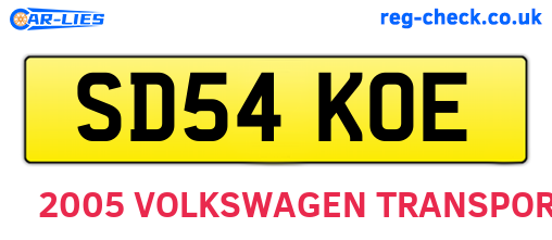 SD54KOE are the vehicle registration plates.