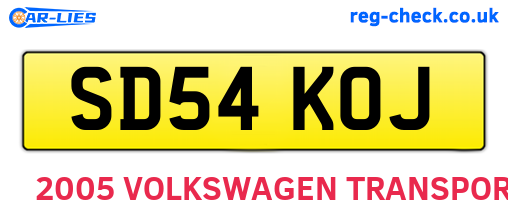 SD54KOJ are the vehicle registration plates.