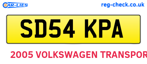 SD54KPA are the vehicle registration plates.