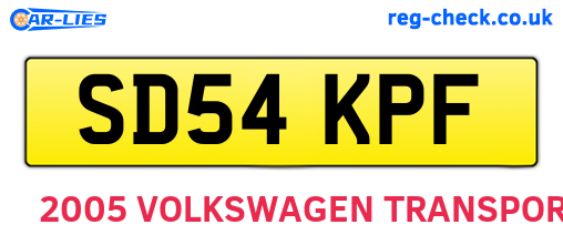 SD54KPF are the vehicle registration plates.