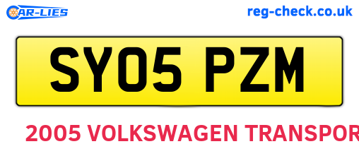 SY05PZM are the vehicle registration plates.
