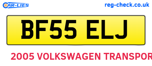 BF55ELJ are the vehicle registration plates.
