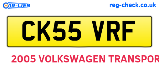 CK55VRF are the vehicle registration plates.