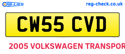 CW55CVD are the vehicle registration plates.