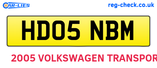HD05NBM are the vehicle registration plates.
