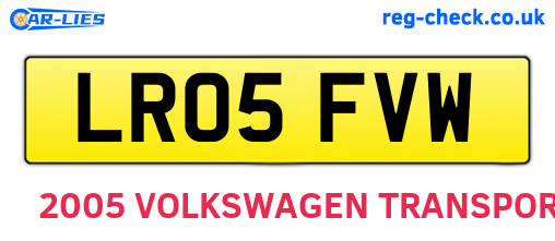 LR05FVW are the vehicle registration plates.