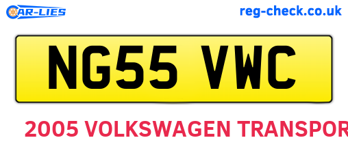 NG55VWC are the vehicle registration plates.