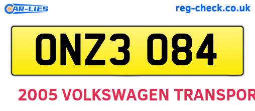 ONZ3084 are the vehicle registration plates.