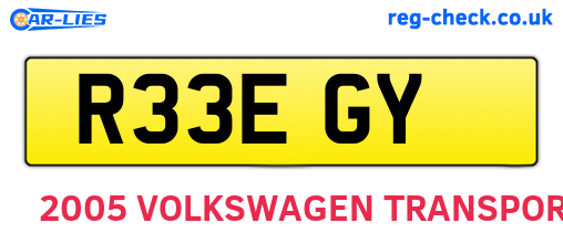 R33EGY are the vehicle registration plates.