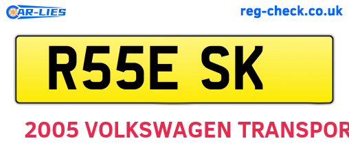 R55ESK are the vehicle registration plates.