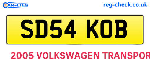 SD54KOB are the vehicle registration plates.