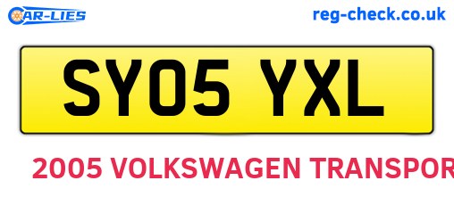 SY05YXL are the vehicle registration plates.