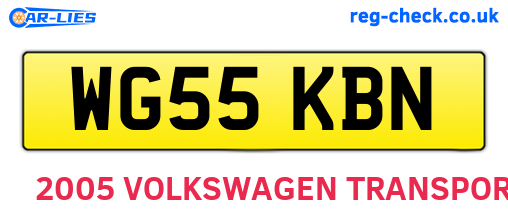 WG55KBN are the vehicle registration plates.