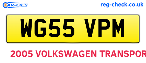 WG55VPM are the vehicle registration plates.