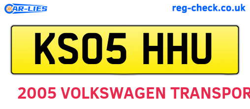 KS05HHU are the vehicle registration plates.