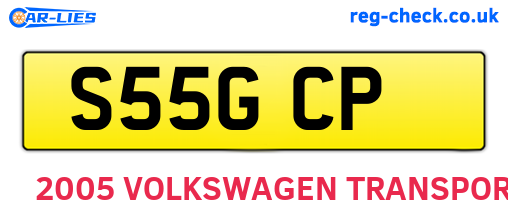 S55GCP are the vehicle registration plates.