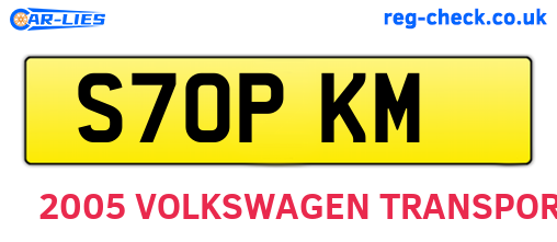 S70PKM are the vehicle registration plates.