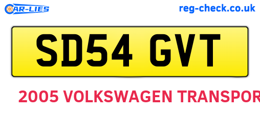 SD54GVT are the vehicle registration plates.