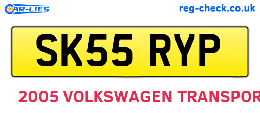 SK55RYP are the vehicle registration plates.