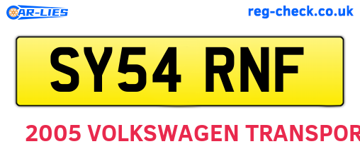 SY54RNF are the vehicle registration plates.
