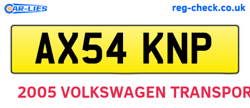 AX54KNP are the vehicle registration plates.