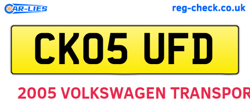 CK05UFD are the vehicle registration plates.