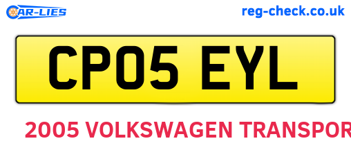 CP05EYL are the vehicle registration plates.