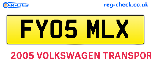 FY05MLX are the vehicle registration plates.