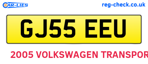 GJ55EEU are the vehicle registration plates.