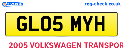GL05MYH are the vehicle registration plates.