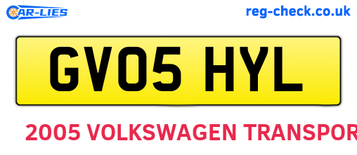 GV05HYL are the vehicle registration plates.