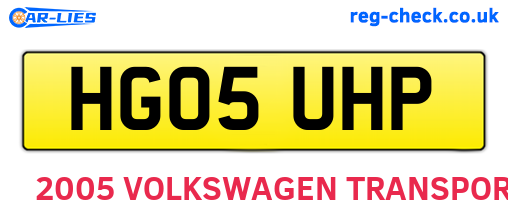 HG05UHP are the vehicle registration plates.