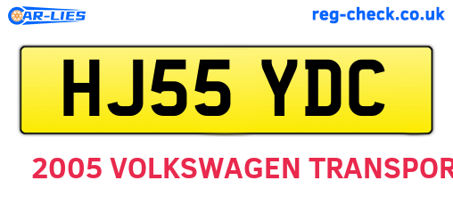 HJ55YDC are the vehicle registration plates.