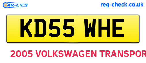KD55WHE are the vehicle registration plates.