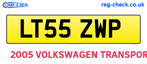 LT55ZWP are the vehicle registration plates.