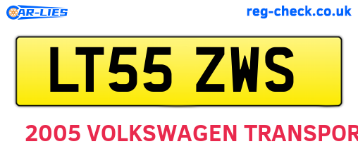 LT55ZWS are the vehicle registration plates.