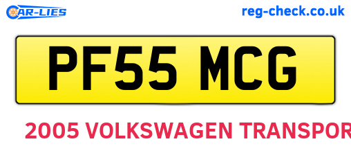 PF55MCG are the vehicle registration plates.